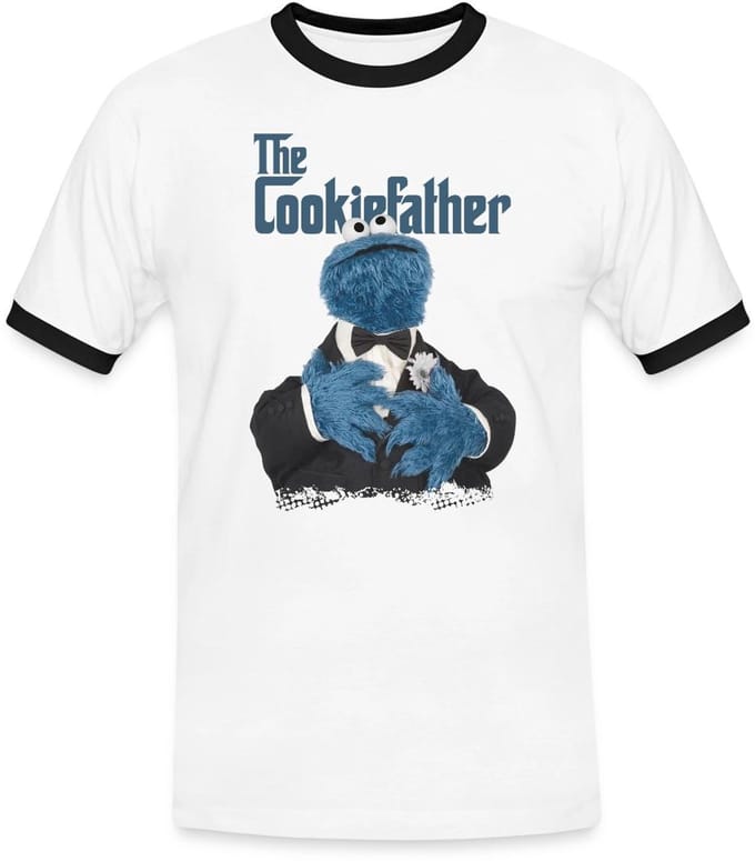 Sesamstraat Koekiemonster The Cookiefather Mannen Contrast Shirt