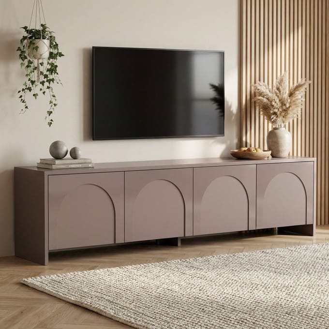 Asir - TV-standaard - Wit - Frame: 100% gemelamineerd spaanplaat - 43 x 188 x 13 cm