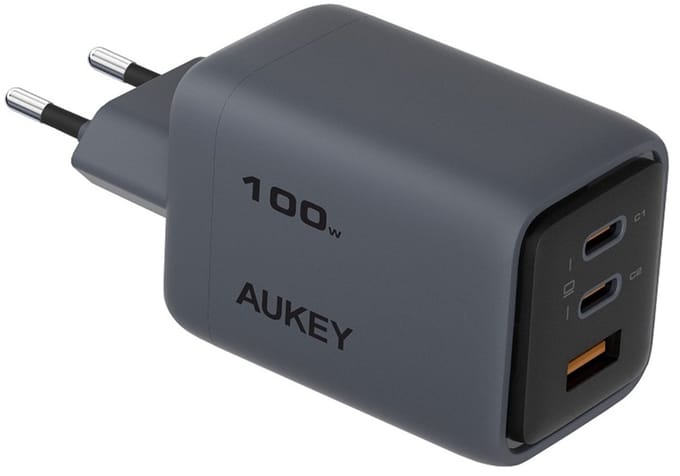 AUKEY Comet Mix Charger 100W 3-Poorts - Grijs