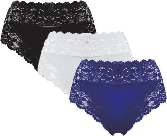 3-Pack Dames tailleslips JC met kant H805 ass. Maat L