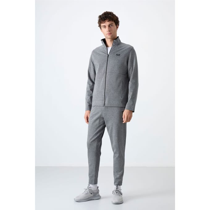 Heren Sweatshirt en Broek Set met Ritskraag