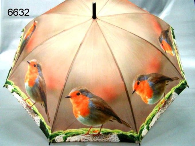 Geharo Paraplu roodborstje - lengte 84 cm - diameter 106 cm