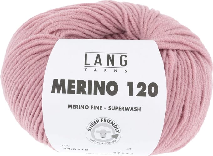 Lang Yarns Merino 120 - 219 oudroze - Merinowol Garen