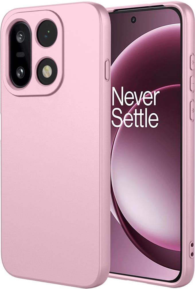 MobyDefend Hoesje - Geschikt voor OnePlus 15 - Matte Siliconen Backcover - Licht Roze