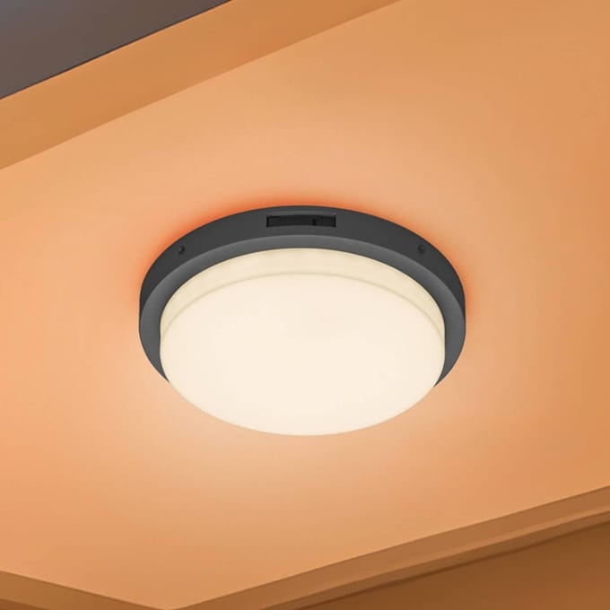 Trio Lighting LED buiten wandlamp Bermejo, rond, sensor, CCT, antraciet