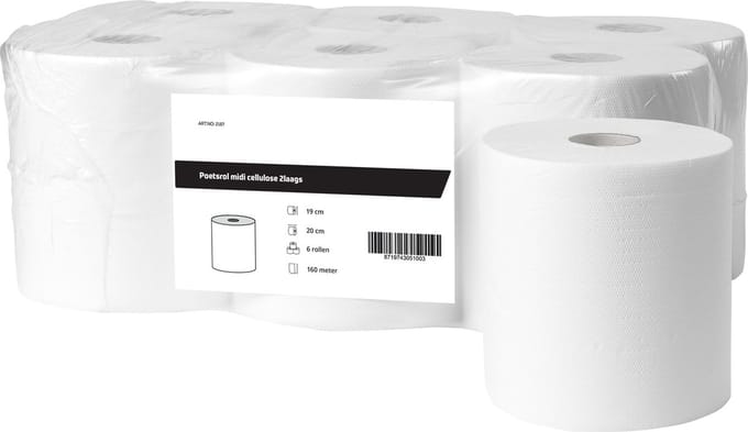 Poetsrol midi cellulose 2laags