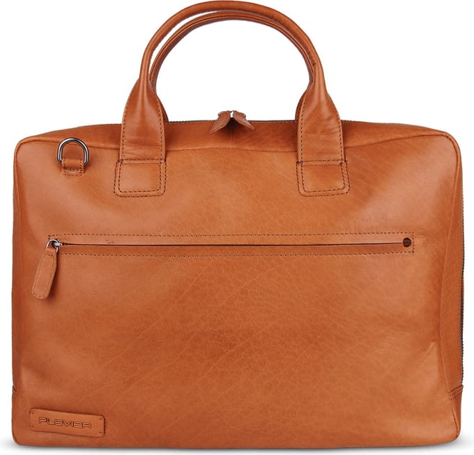 Plevier Onyx laptoptas 17-17.3 inch cognac.