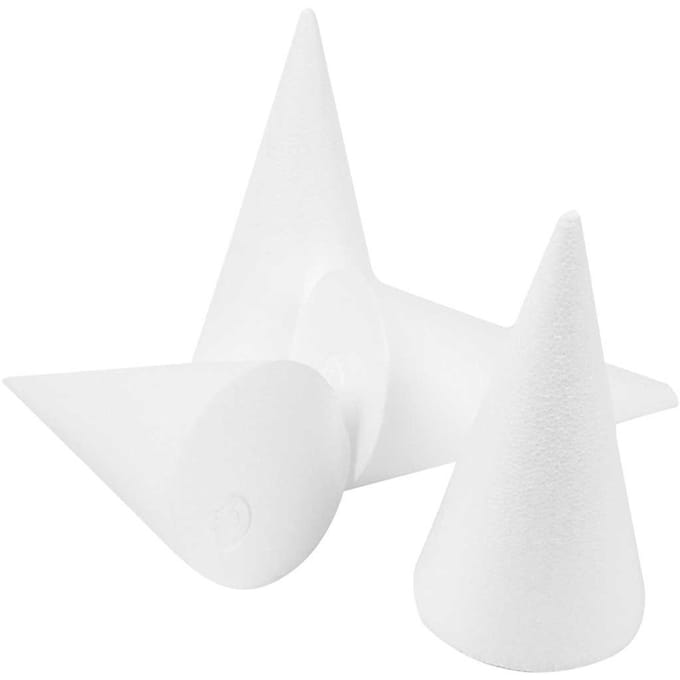 Kegels, H: 14,5 cm, d 6 cm, wit, 25 stuk/ 1 doos
