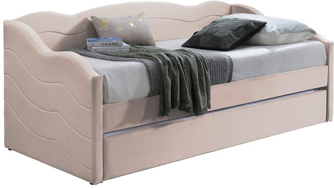Vente-unique Bedbankje fluweel roze 90 x 190 cm