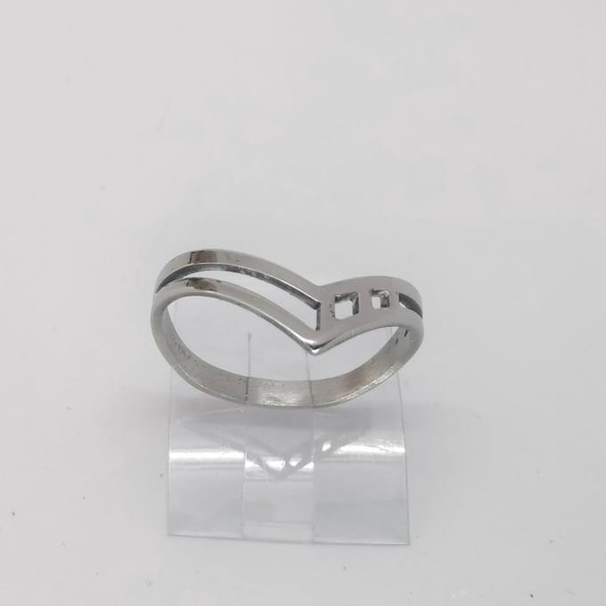 RVS - elegant - ring - maat 17 - Elegant - V model.