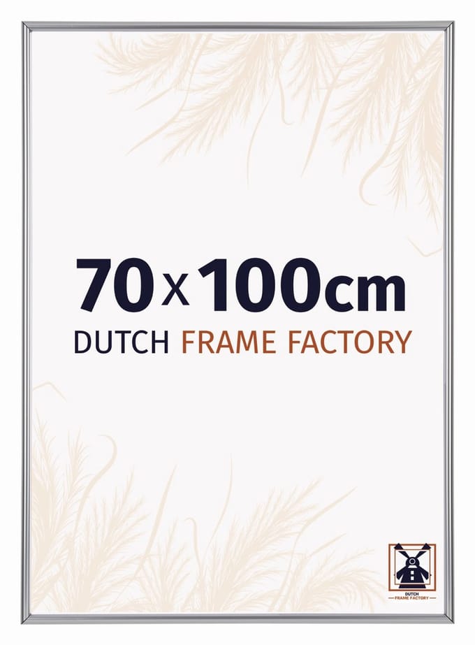 Fotolijst 70x100 cm - Kunststof - Zilver Hoogglans - Angers