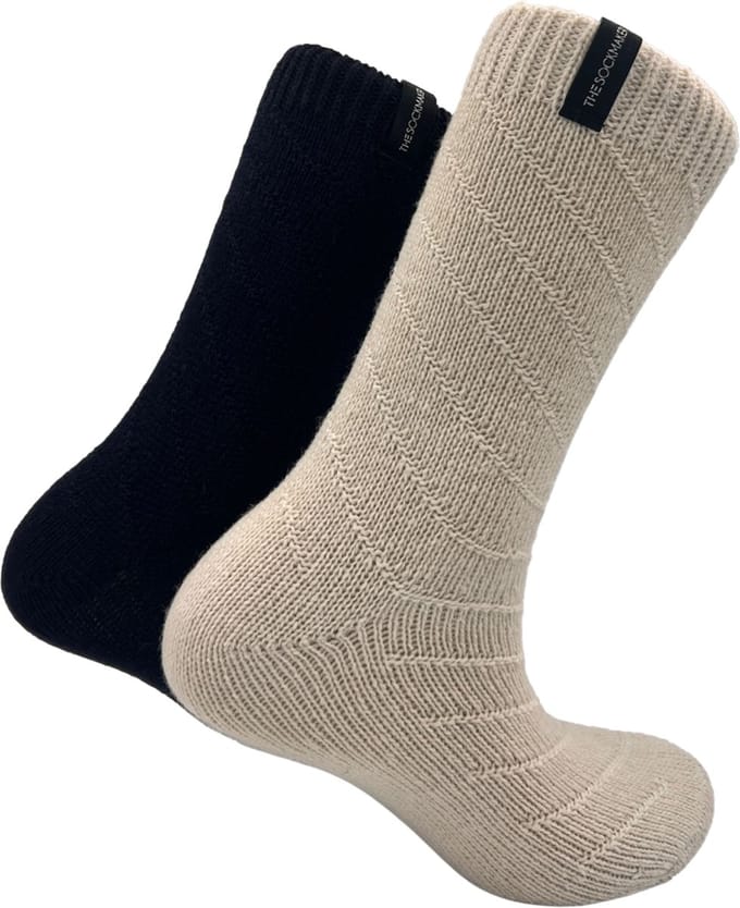 The Sockmaker sokken dames 36-41 - 2-pack Wool Boot - duurzaam - Navy and Ecru