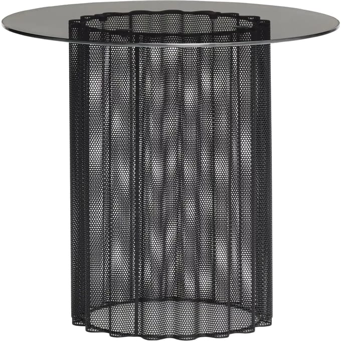 Hubsch Bijzettafel metaal/glas - zwart