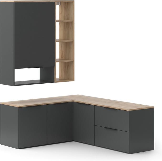Vicco Wido Wandmeubel – 5 delen Antraciet