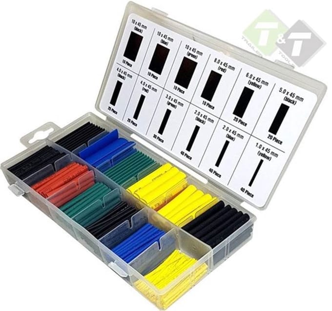 Krimpkous set gekleurd, 280 delig, 45mm lang, max. 600 Volt, Benson