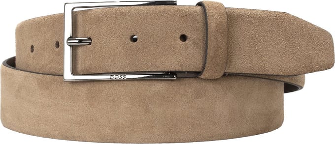 BOSS leren heren riem - middenbruin