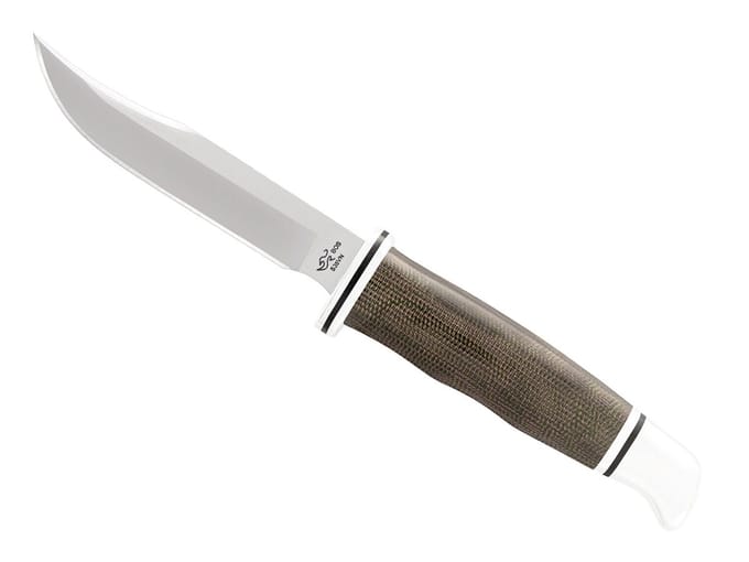 Buck woodsman pro green canvas micarta