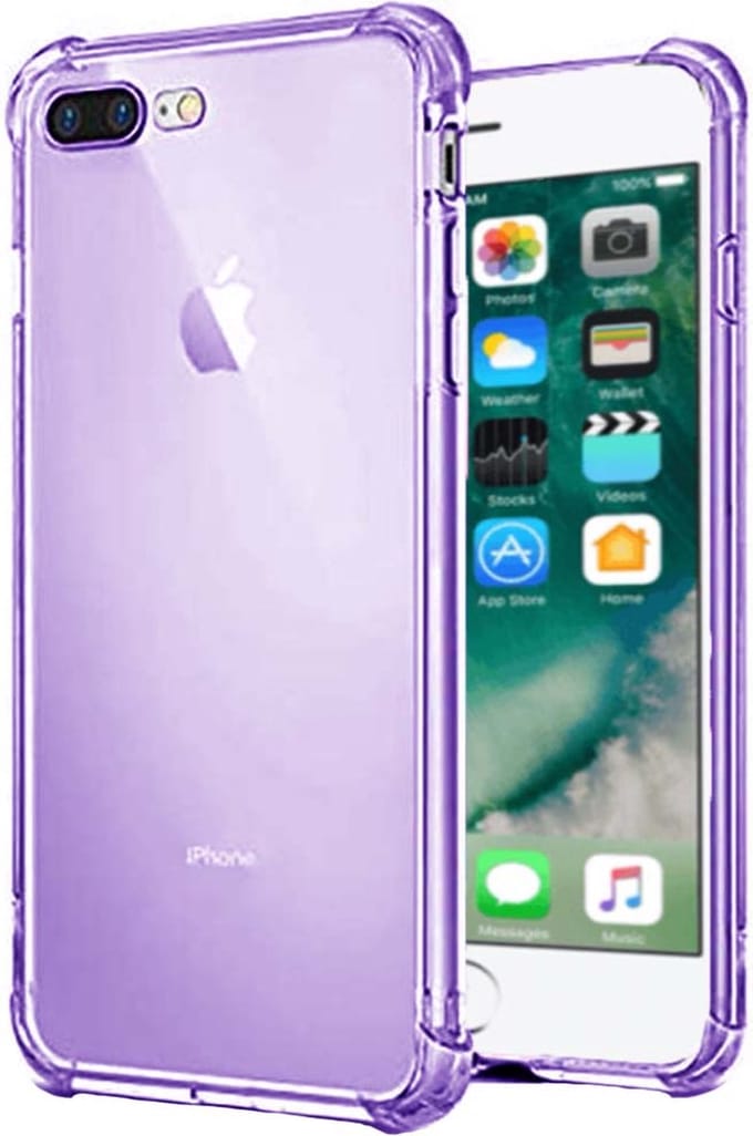 Smartphonica iPhone 7/8 Plus transparant siliconen hoesje - Paars geschikt voor Apple iPhone 7 Plus;Apple iPhone 8 Plus