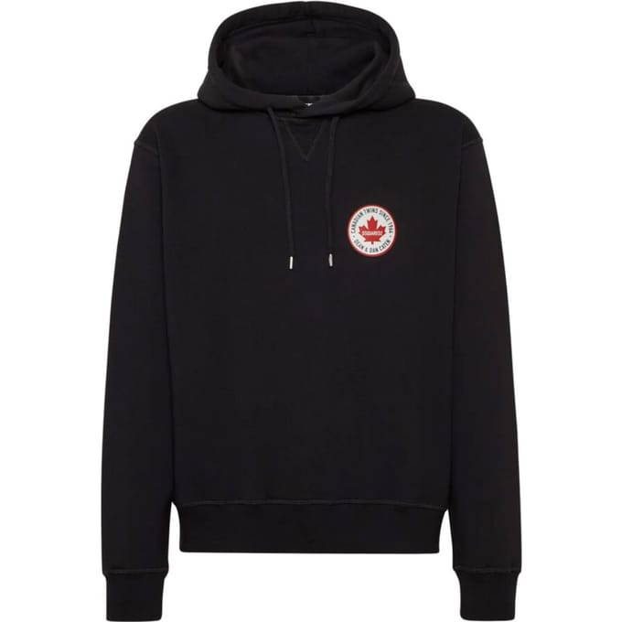 Dsquared2 Maple Leaf Patch Logo Cool Fit Zwarte Hoodie