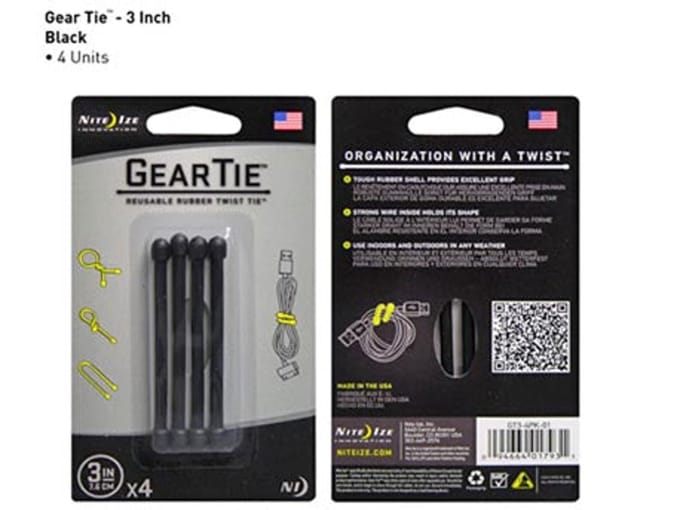 Nite ize gear tie allesbinder 4-pack zwa