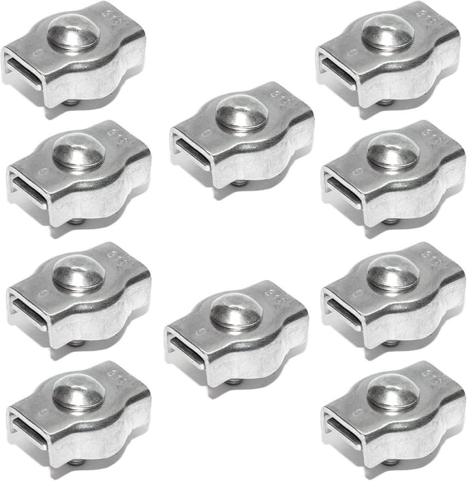 Kabelklemmen met Borgmoer voor 6mm Kabel - 10 Stuks Staal