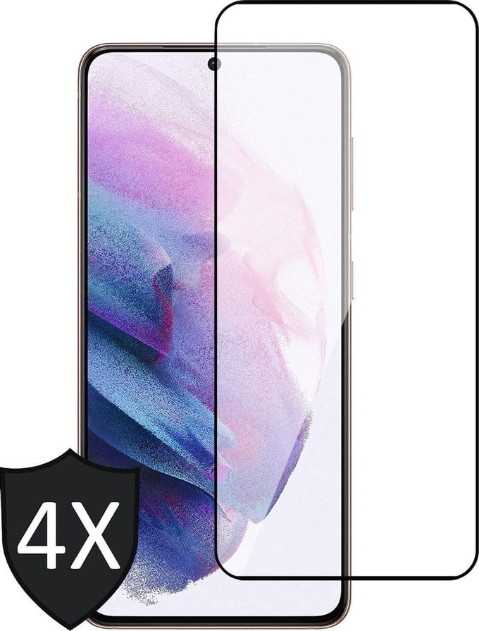 Screenprotector geschikt voor Samsung S21 - 4x Glas Full Screen