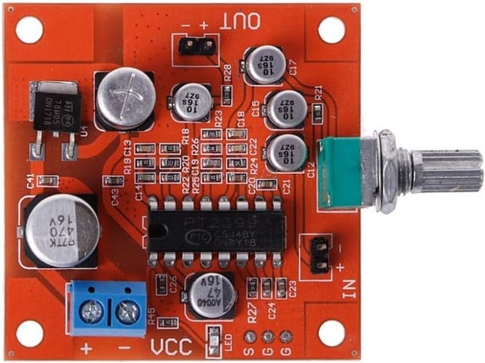 Microfoon Reverb Module - Echo Module Geluidskaart - Muziek Maken - PT2399 Reverb Chip - 50x50mm - Groen