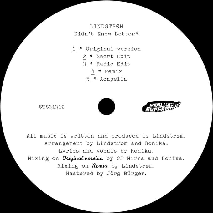 Lindstrøm - Didn't Know Better (12" Single)