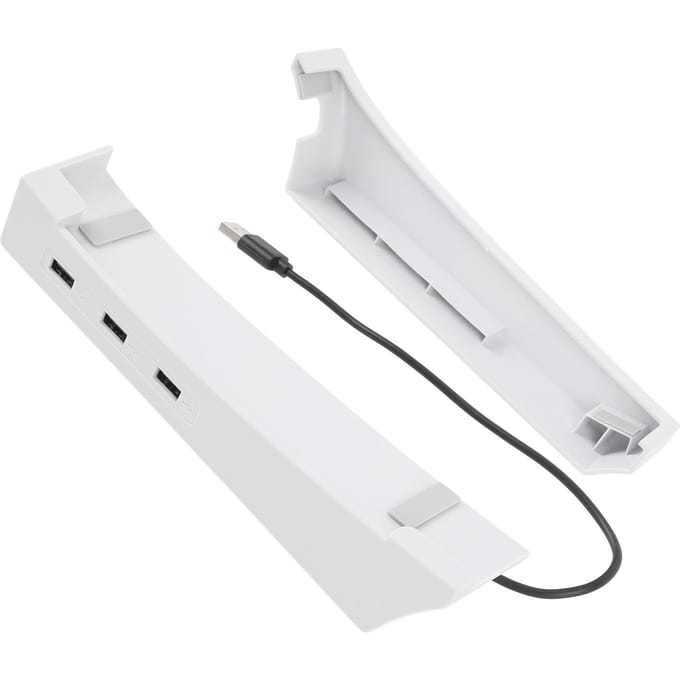 Horizontale Standaard voor Slanke Console Professionele Stabiele Consolehouder Horizontale Beugel Standaard met 4 USB-poorten white