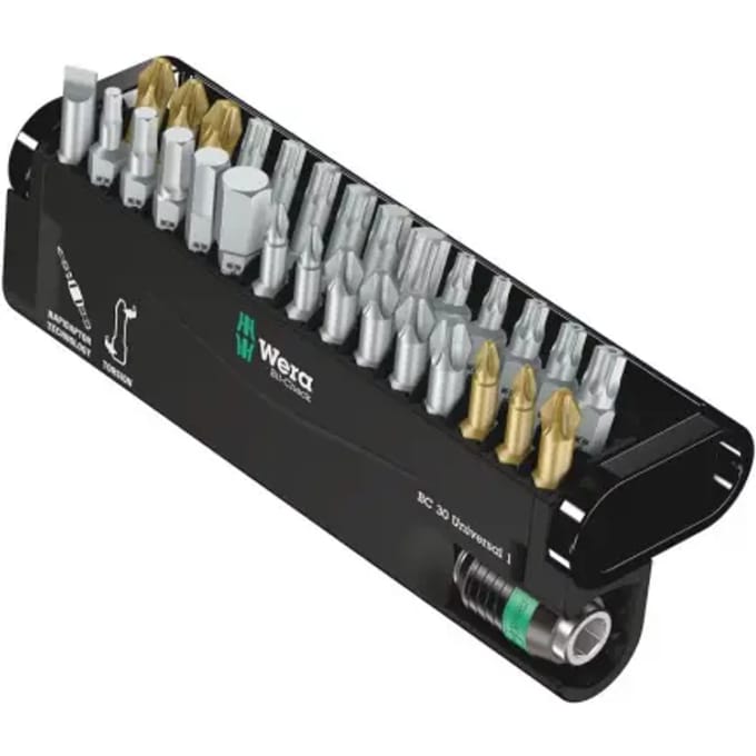Wera BC Universal/30 Bit-Check 05056440001 Bitset 30-delig Plat, Kruiskop Phillips, Kruiskop Pozidriv, Inbus, Binnen-Torx, Torx BO