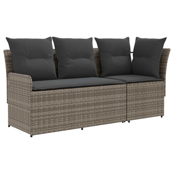 vidaXL - 2 - st - Tuinstoel - met - Armleuning - en - Hoekbank - PE - Riet