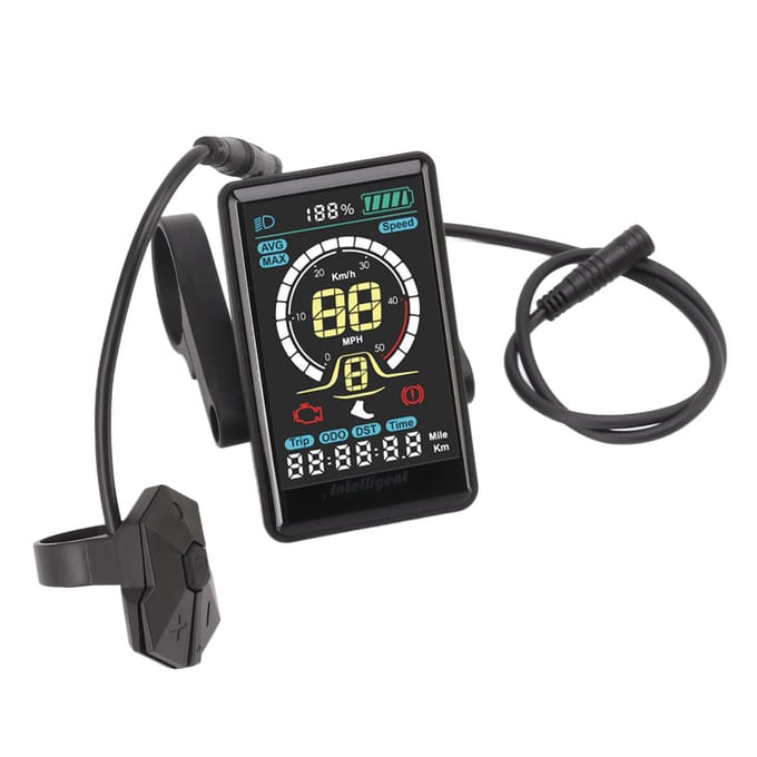 Elektrische Fiets LCD Display Kleurrijk Universeel Waterdicht Interface Conversiemeter voor Fietsen 24V 36V 48V 52V gray