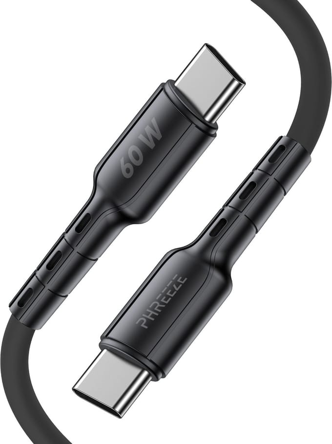 Usb C kabel 1m - 65w snelladen & 480 mbps data - Usb C naar usb C - Oplaadkabel - Phreeze