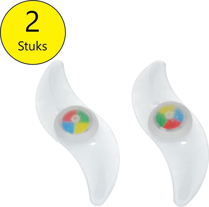 Heble Spaakverlichting Fiets - multicolor met 3 standen - 2 stuks - waterresistant