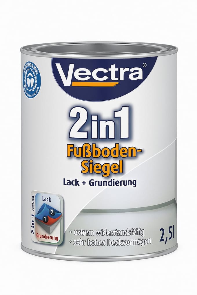 Vectra 2‑in‑1 Vloerafdichting & Primer – Semi‑Glans Beige – 0,75 L – Binnen & Buitengebruik – Universele Verf
