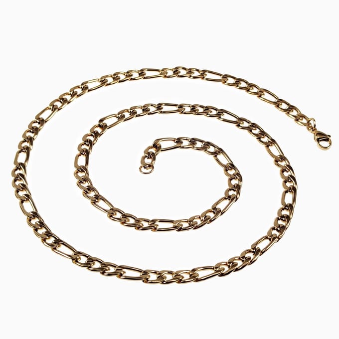 60cm x 6mm goudkleurige stalen Figaro Schakelketting