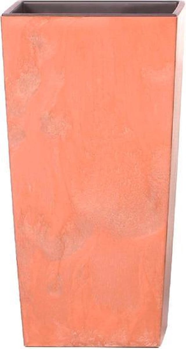 Hoge bloempot 11,4 l ProsPlust Urbi Square Plastic Effect met Terracotta Storting