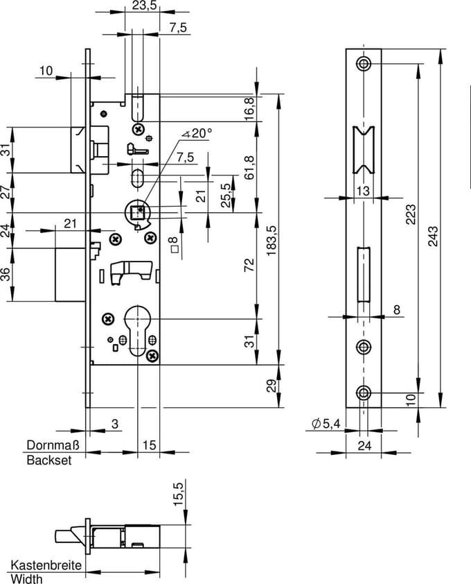 Wilka Smalslot RVS 1472-30 PC 72 mm LS / RS