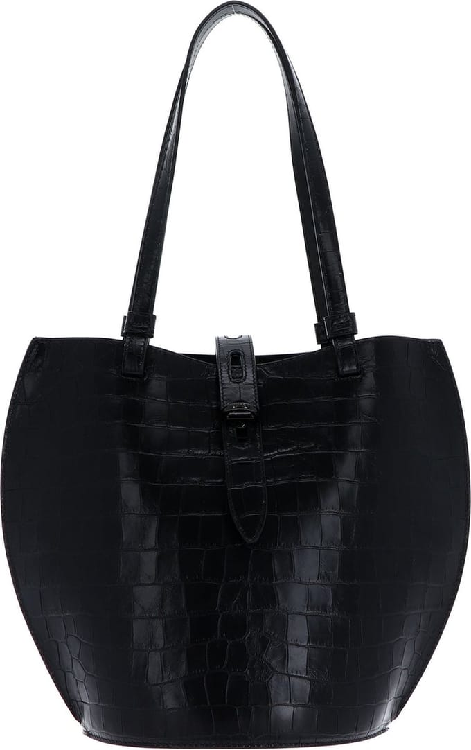 FURLA Leren Schoudertas Handtas Unica Tote Nero Zwart