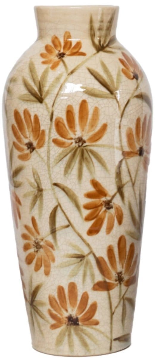 Aardewerk vaas handgeschilderd Marigold