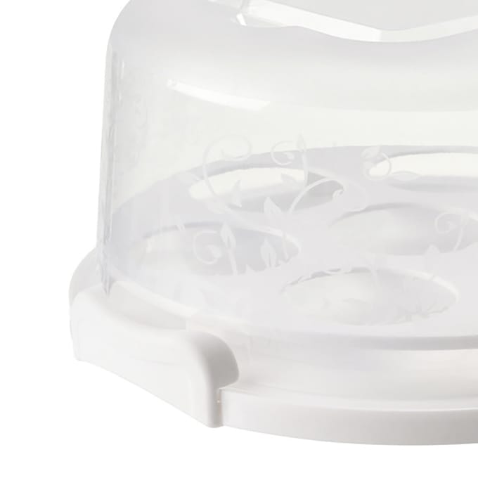 Draagbare Cheesecake Container 7 Slot PP Ronde Cake Draaghouder met Transparante Deksel white