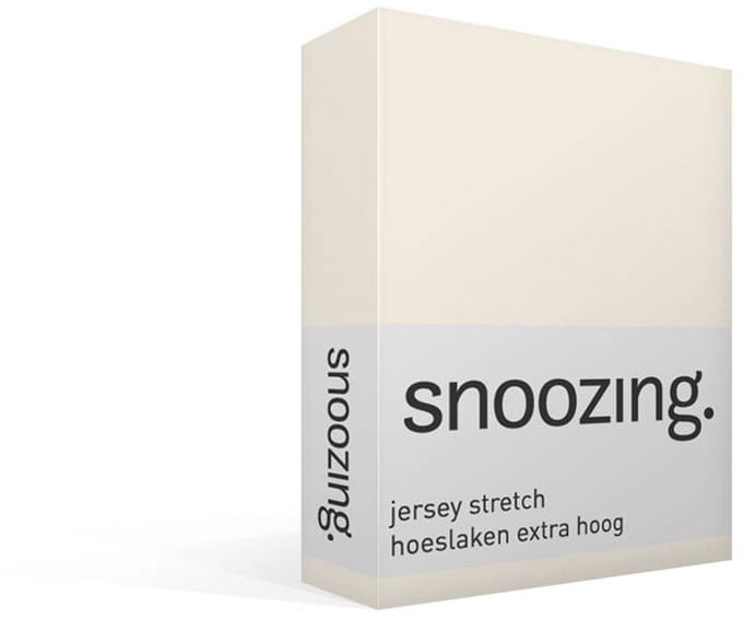 Snoozing Jersey Stretch - Hoeslaken - Extra Hoog - Eenpersoons - 70/80x200/220 cm - Ivoor