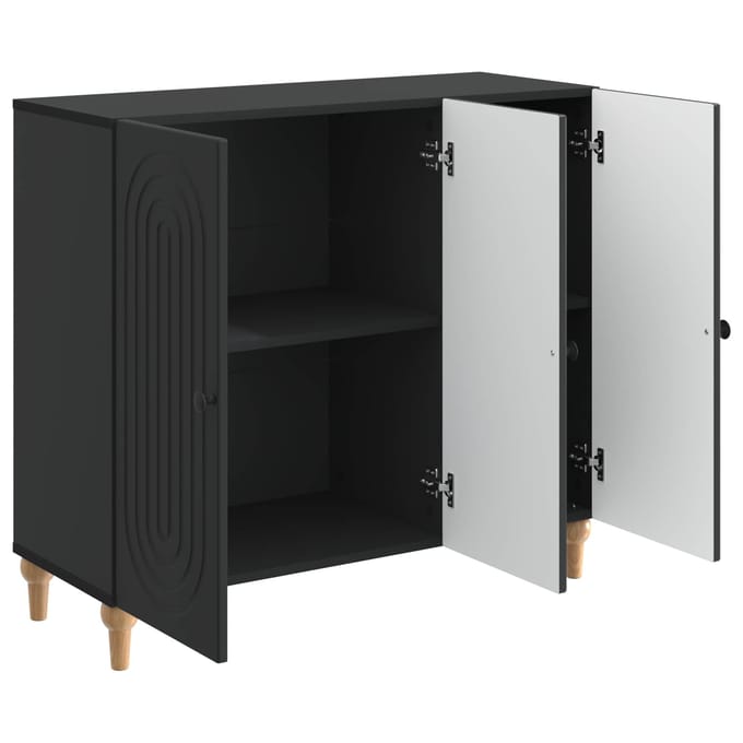 vidaXL - Dressoir - Zwart - 89 - x - 34,5 - x - 80 - cm - Bewerkt - hout