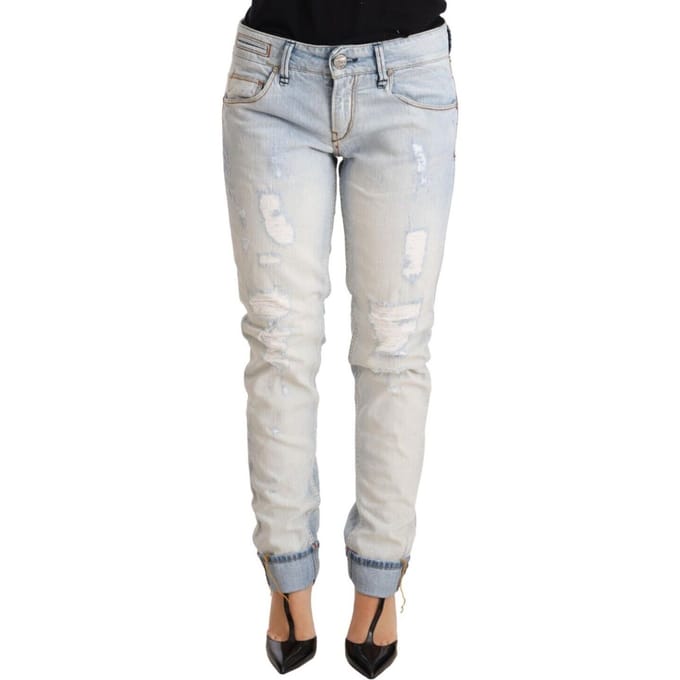 Acht Versleten Jeans Recht Model