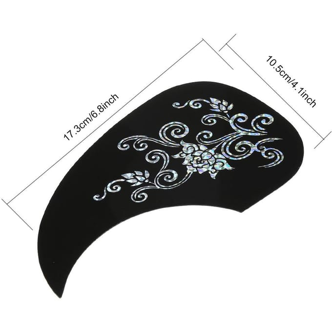 2 Pièces Pickguard en Forme de Virgule Autocollant de Protection pour Guitare Acoustique (Matatabi) gray