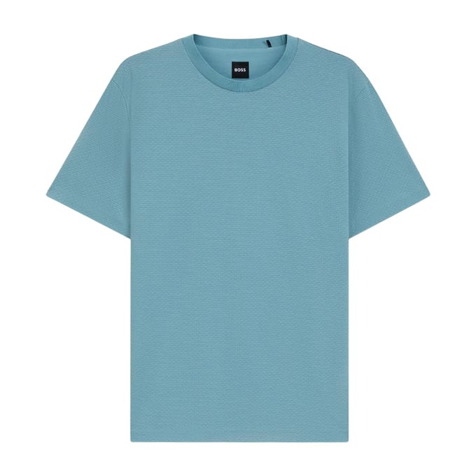 Boss Heren T-shirt met geribde kraag van C-Thompson (Lichtblauw)