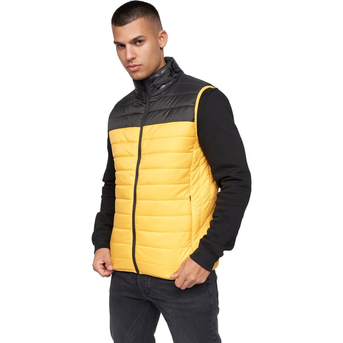 Crosshatch Heren Presnell Hoog Hals Gilet (Geel)