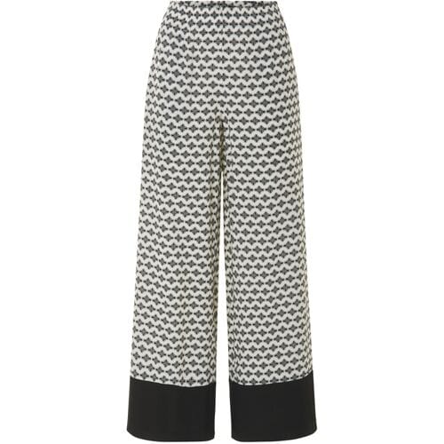 ESMARA Dames broek - Wide leg (patroon/wit, XS (32/34))