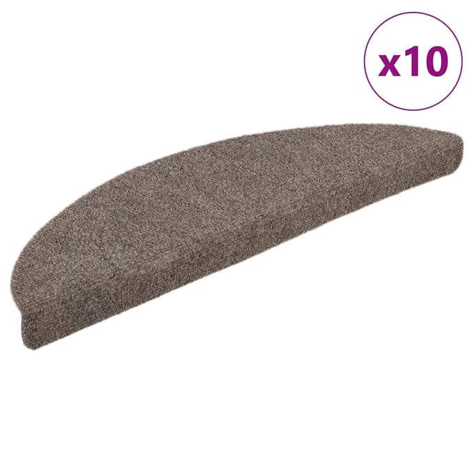 vidaXL - Trapmatten - zelfklevend - 10 - stuks - 56x17x3 - cm - beige - halfrond