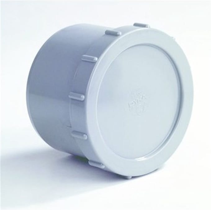 Dyka Eindstuk met schroefdeksel spie-aansluiting PVC 125mm